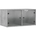 wandschrank mit glastueren betongrau 68,5x37x35 cm
