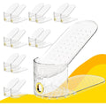 15 stueck verstellbare transparente schuhschlitz-organizer platzsparend doppellagig schuhregal schuhstapler fuer schuhaufbewahrung schuhorganizer stapelbarer schuhhalter fuer sneakers absaetze un