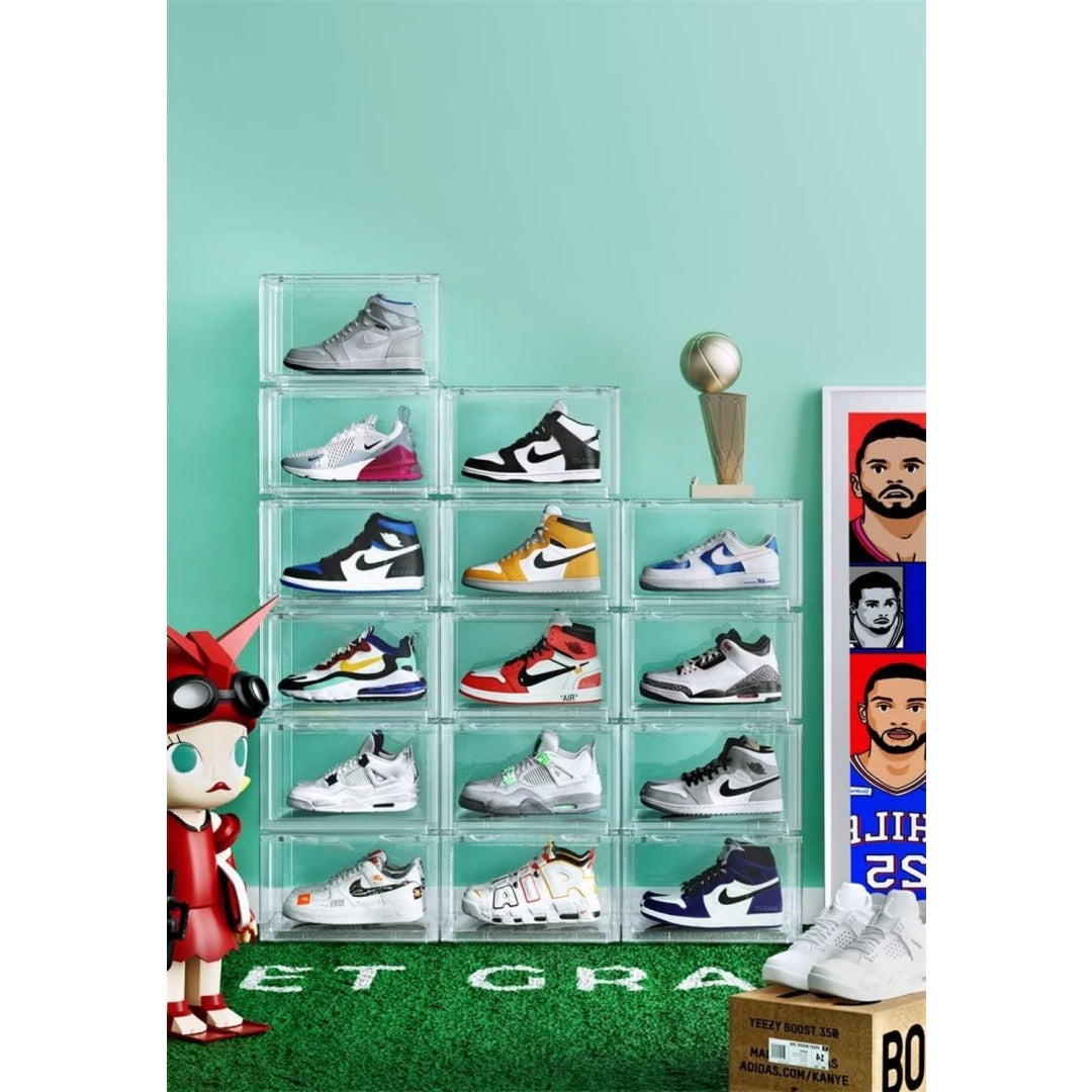 schuhbox schuhboxen stapelbar durchsichtig schuhboxen 6er-set durchsichtiges schuhbox schuhkarton kunststoff schuhaufbewahrungsbox fuer schuhe groesse 36x28x22cm durchsichtig klar typ-h