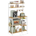 kuechenregal standregal mit steckdosen 8 s-haken mit korb kaffeebar baeckerregal gewuerzregal 40 x 90 x 1655 cm goldeiche-mattweiss barnet kollektion kks031y19