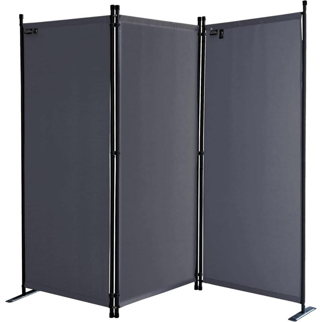 paravent 3 teilig 170 x 165 cm grau - garten balkon sichtschutz stellwand innen aussen - raumteiler trennwand faltbar blickdicht wetterfest