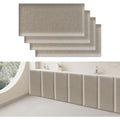4 stueck 3d wandpaneele gepolstert baumwollleinen polsterpaneel selbstklebend anti kollisions bettkopfteil wandkissen 3d wandverkleidung wandpolster khaki 40x20cm