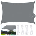 wasserdichtes rechteckiges sonnensegel 3x5m 420d verschluesseltes verdicktes oxford gewebe 95 ultraviolett bestaendig fuer pool garten terrasse park camping - grau