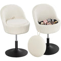 schminkhocker schminkstuhl mit stauraum weiss 360 schwenkbar mit rueckenlehne hoehenverstellbar drehhocker geeignet fuer schminktisch schlafzimmer vs32803m
